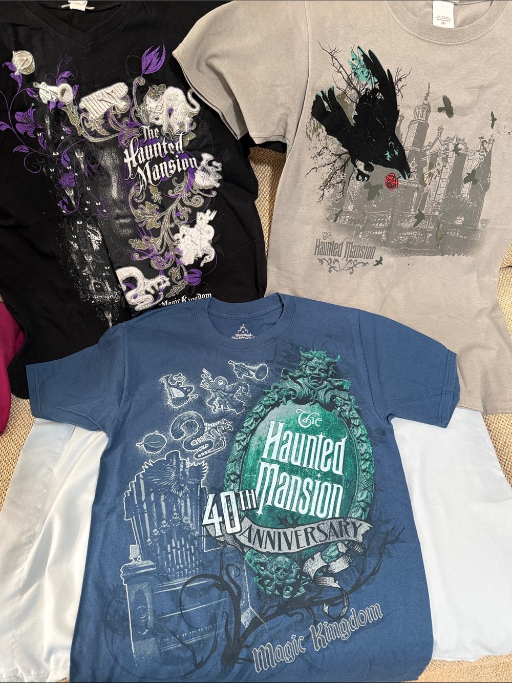 Disney Haunted Mansion Tee Shirts, Lot of 3, Small